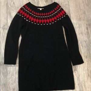 Charming Charlie black and red sweater dress